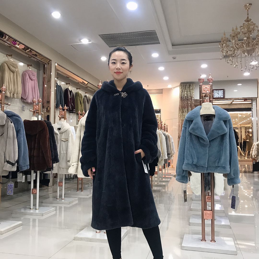 帝雪贵夫人27号貂皮大衣整貂8626超长气质款