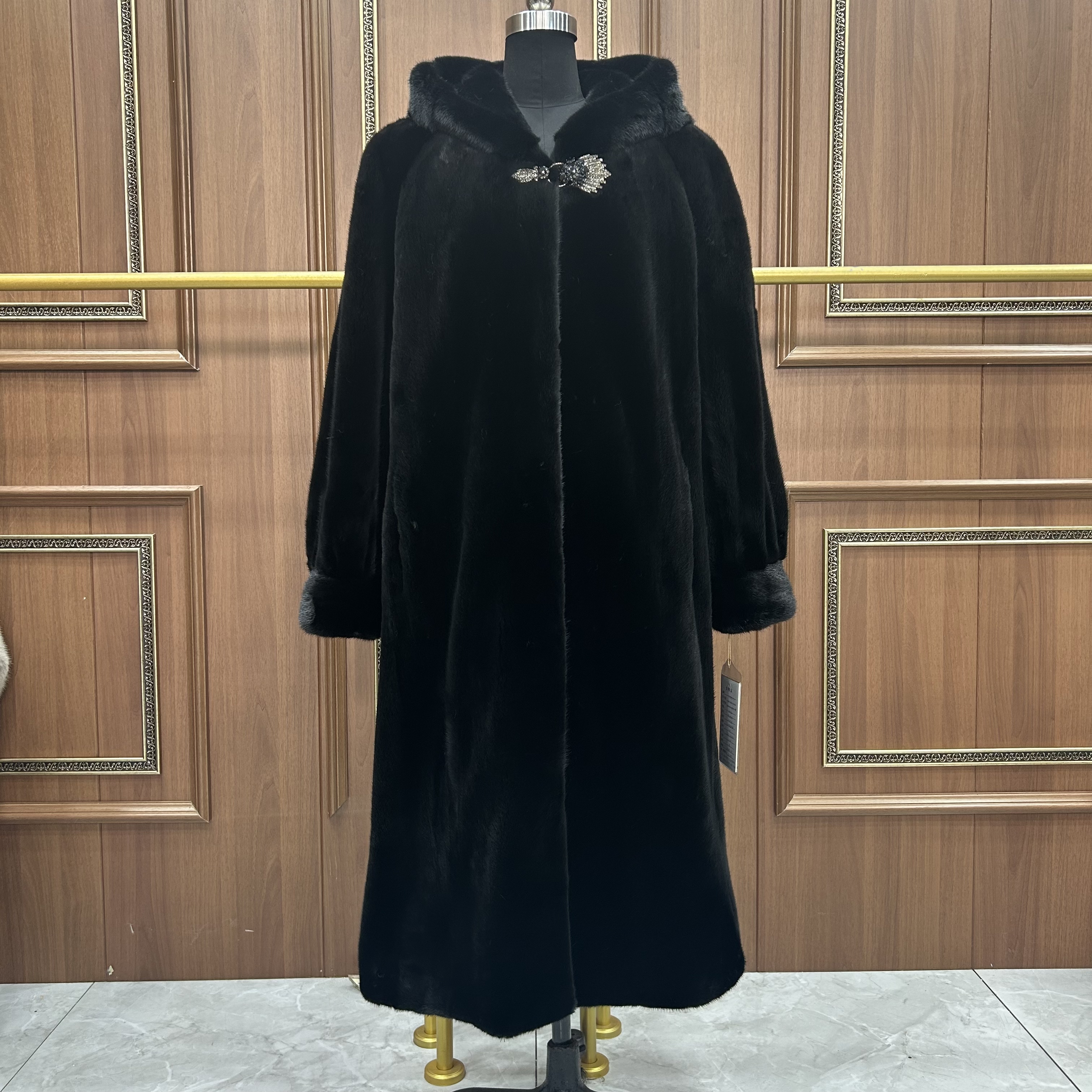 帝雪贵夫人12号貂皮大衣整貂火直板长款水貂衣服