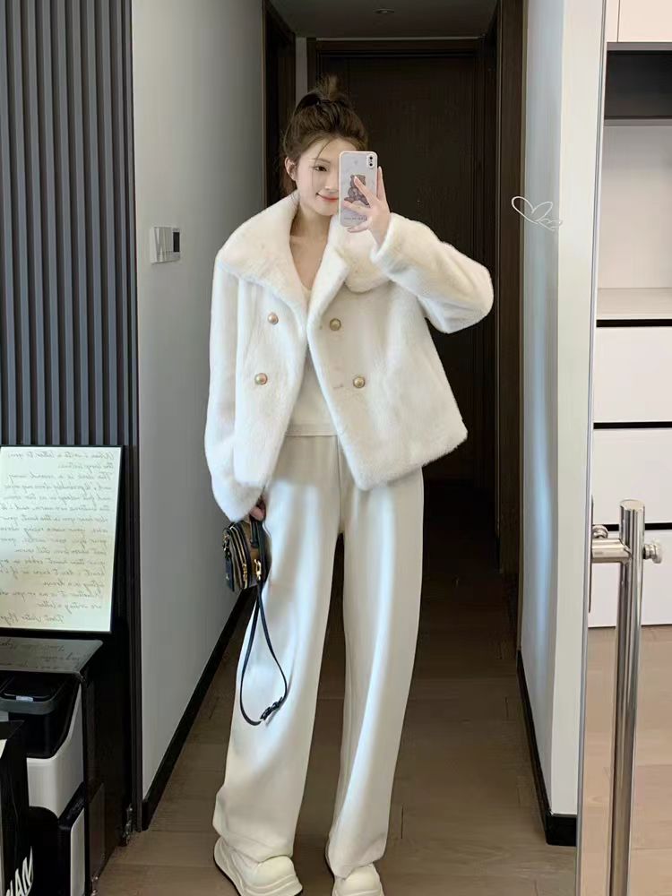 HAIYUN╳冬季限定6520加厚防风防寒欧貂绒时尚百搭气质短款毛外套