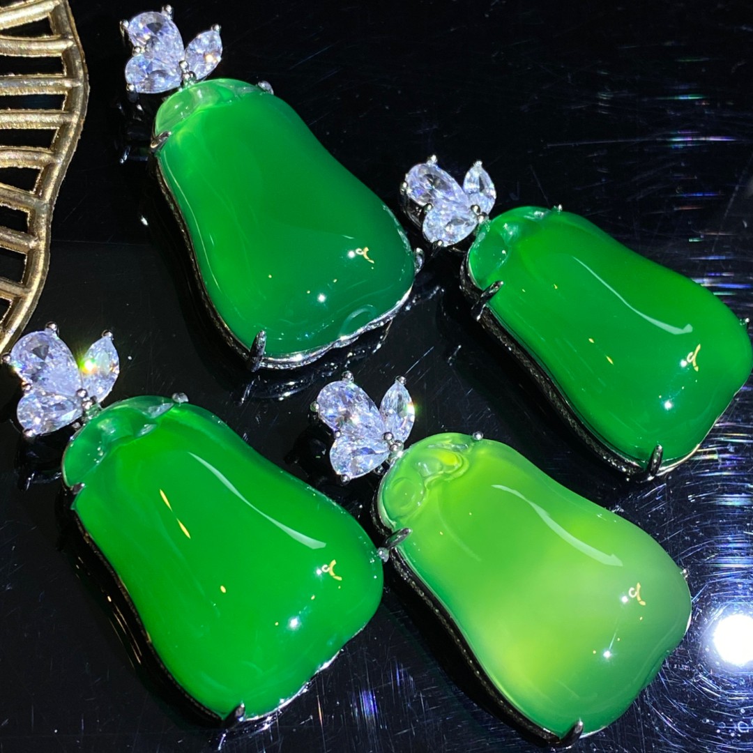 suichen/穗辰多样性发一:天然绿玉髓s925时尚轻奢气质福瓜吊坠94