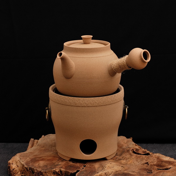 麦饭石烤茶器 炭炉烤茶套装 粗陶壶  泡茶壶 耐高温 煮花茶壶