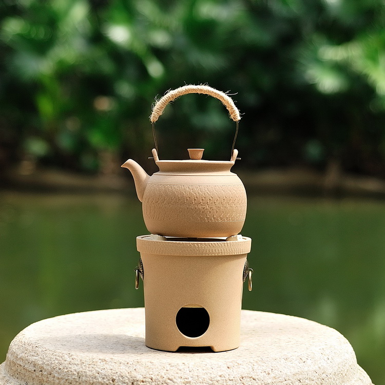 陶土砂铫 鼓形炭炉 煮茶炉 原矿陶土茶炉 碳炉 砂铫煮水 火炉风炉