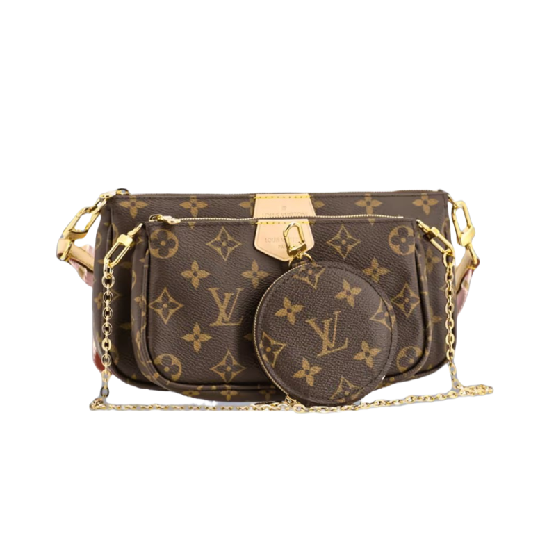 99新 LouisVuitton/路易威登 老花粉/绿肩带五合一麻将包【奢博会】