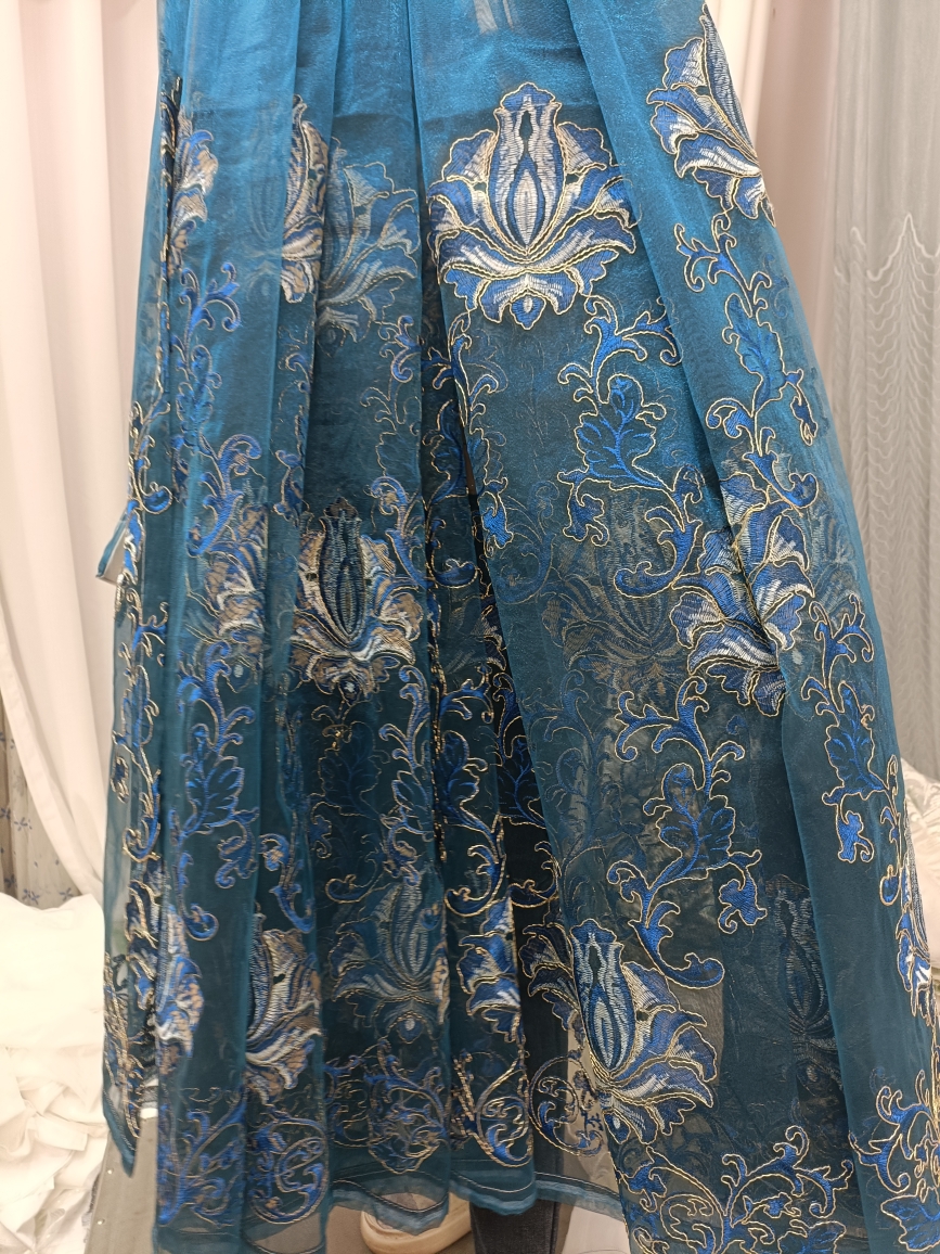 0625深蓝欧花成品纱（挂钩单买）