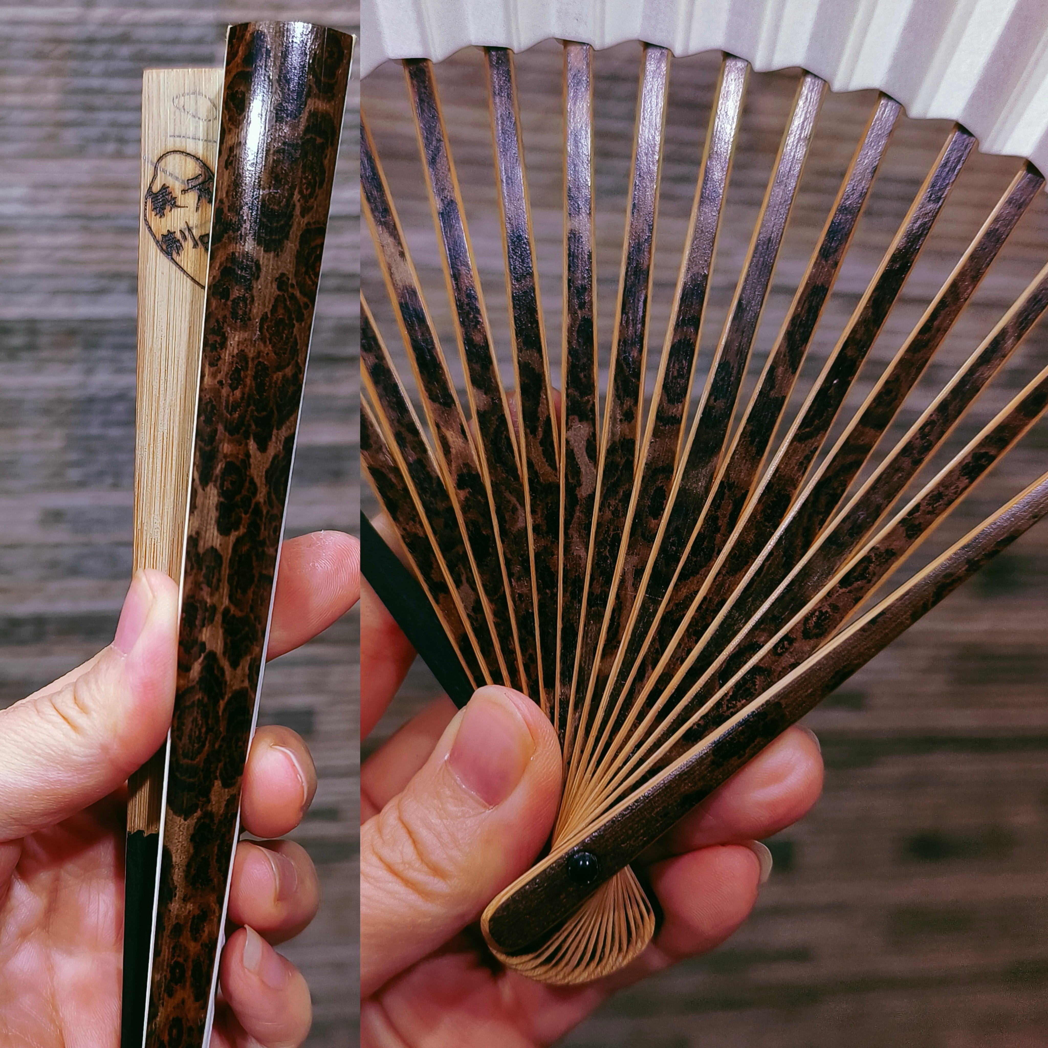 精工收藏苏工老料鬼脸竹双合青文玩折扇 里外同料方明义手工扇子