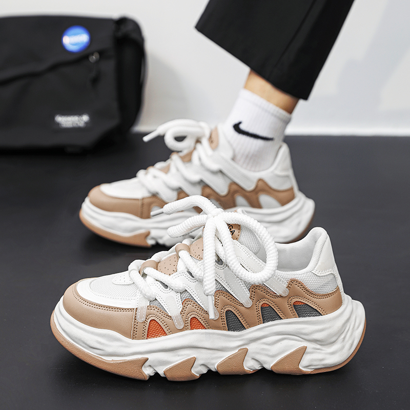 鸿星尔克男鞋2023新款秋季老爹运动休闲跑步厚底百搭潮流小众设计