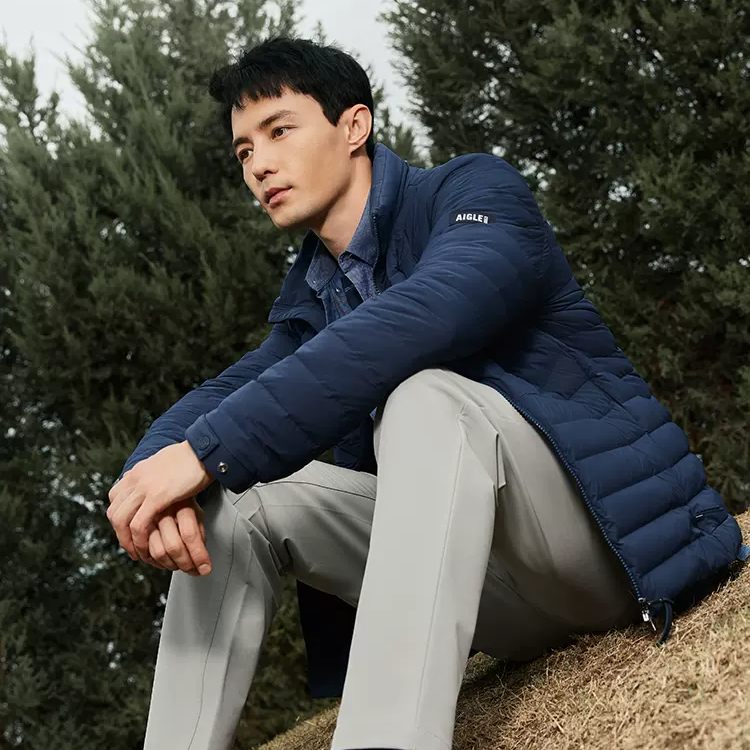 AIGLE艾高冬季WR防泼水户外轻量白鹅绒羽绒服AQ42