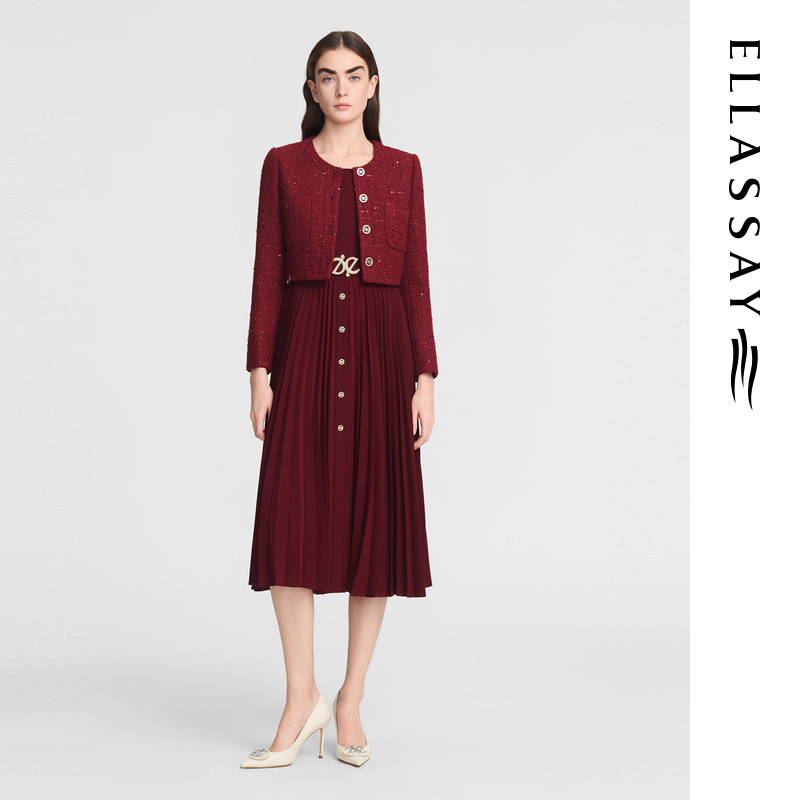 【高定】歌力思新款雅丹风两件式法式优雅连衣裙女EWE353Y00800