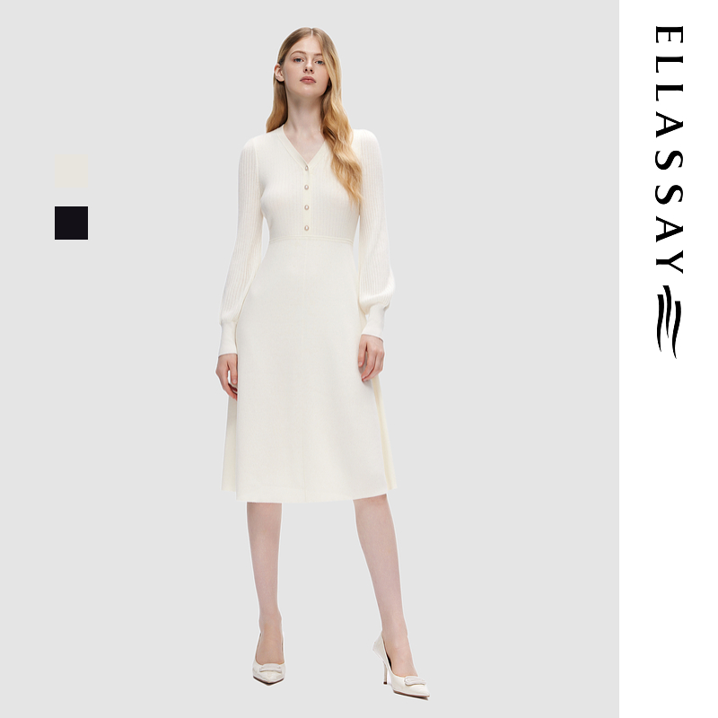 ELLASSAY歌力思秋冬新款羊毛时尚舒适连衣裙女EWU353M00400