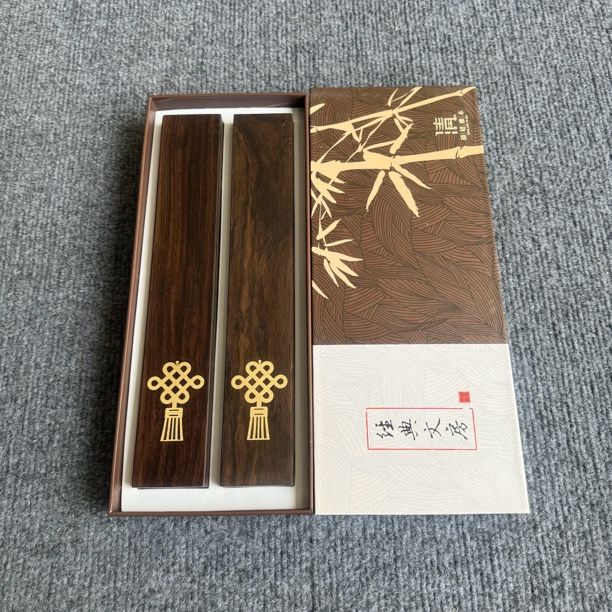 【中国结实木镇尺】大风堂实木镶铜文房书法国画镇尺