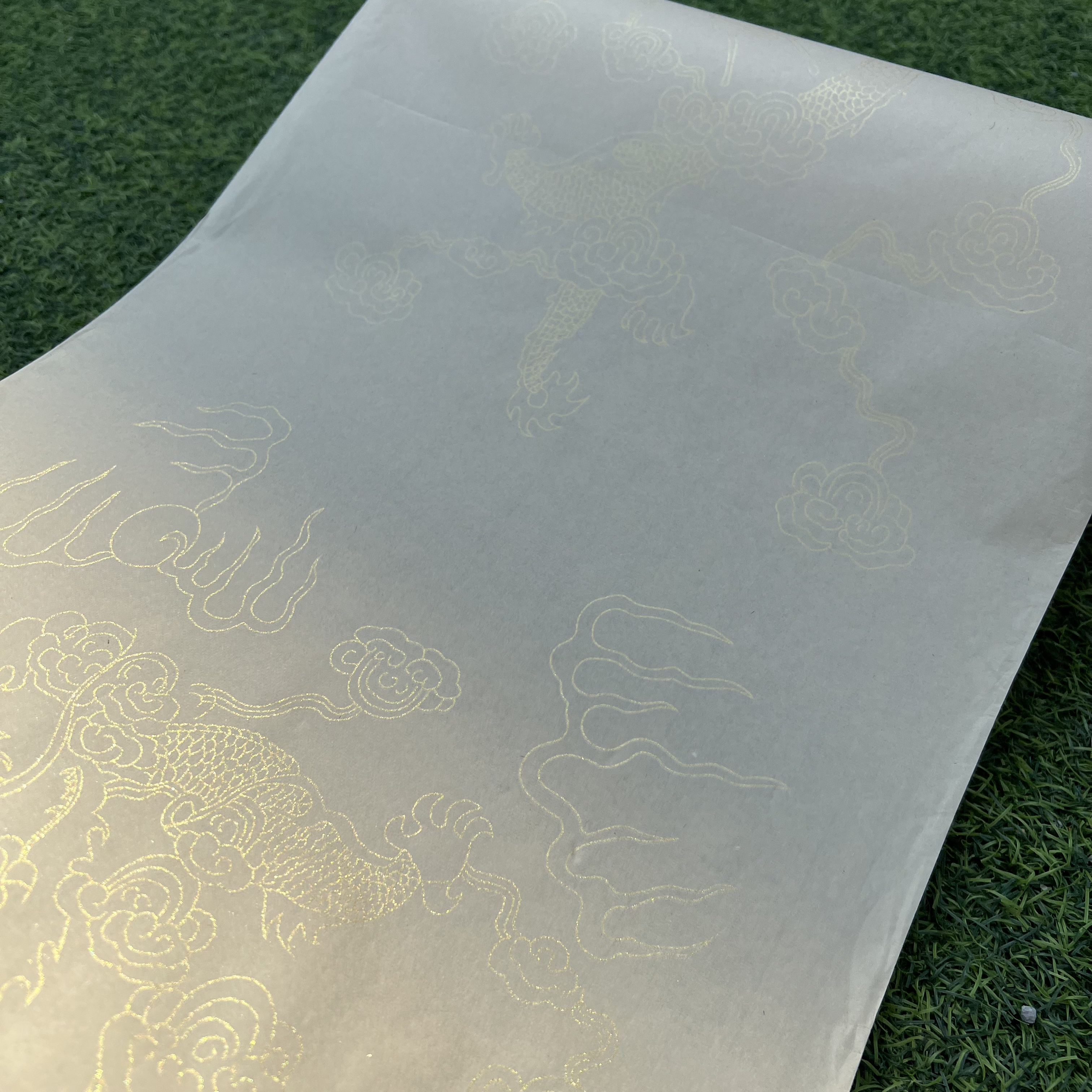 【仿古生纸描金龙长卷】大风堂新款百米长卷加厚毛笔书法作品纸