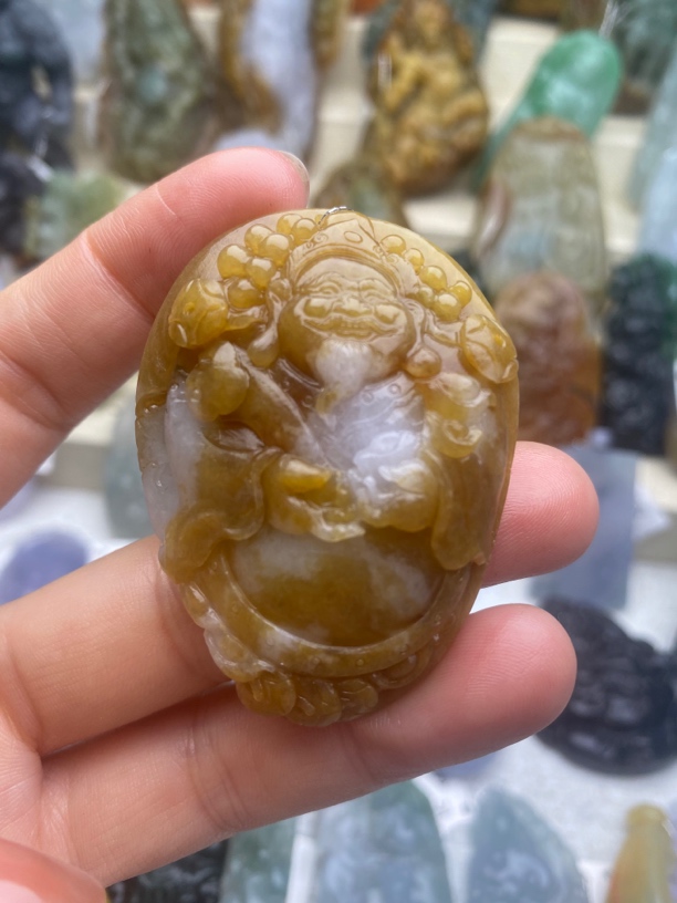 天然翡翠a货财神