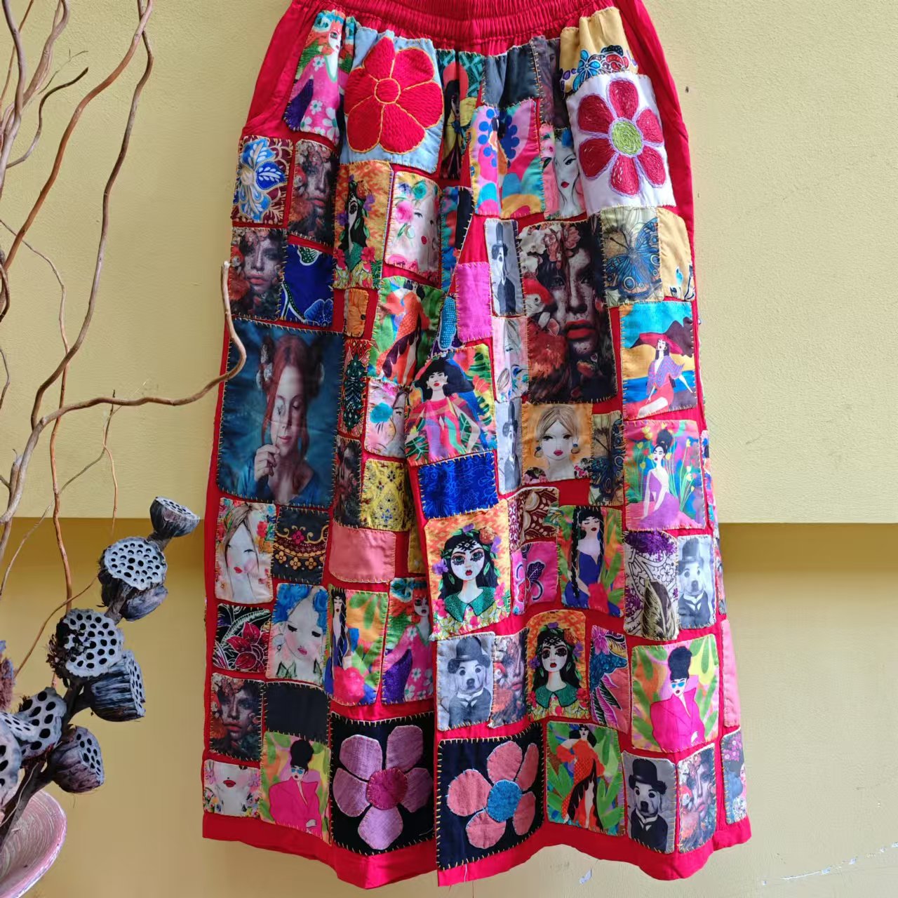 四两泰国花花家刺绣贴布休闲裤（直播间选款）