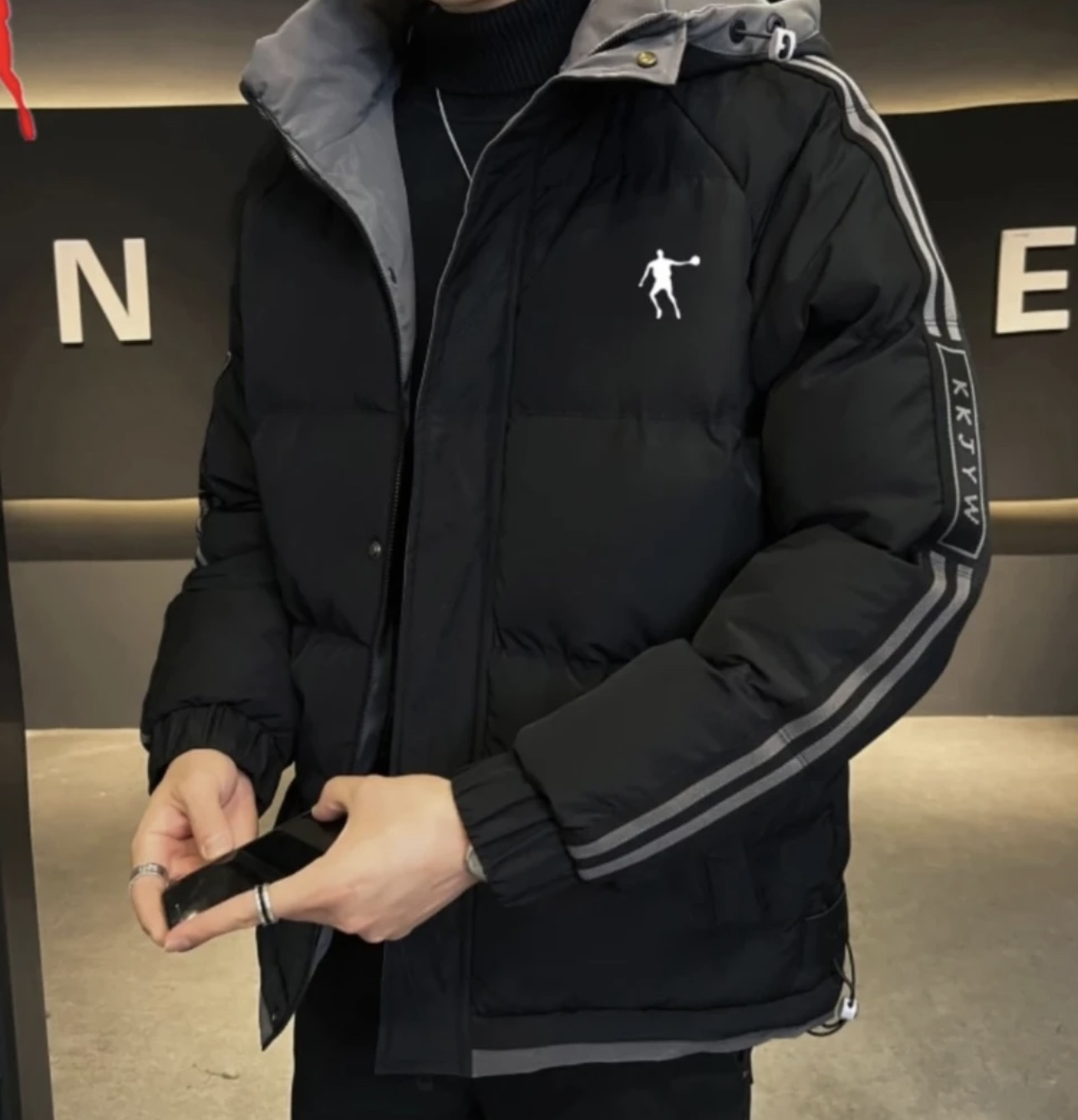 乔丹格兰男士潮流加厚连帽保暖休闲秋冬装季大码韩版运动百搭防风