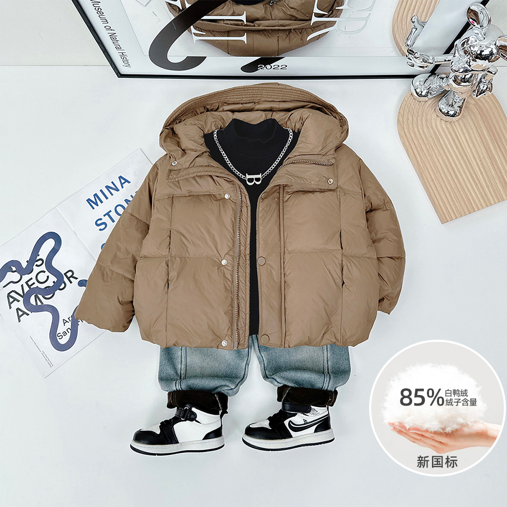 儿童羽绒服男童鸭绒2023新款保暖秋冬装潮 D-882-1 悠悠童话童装