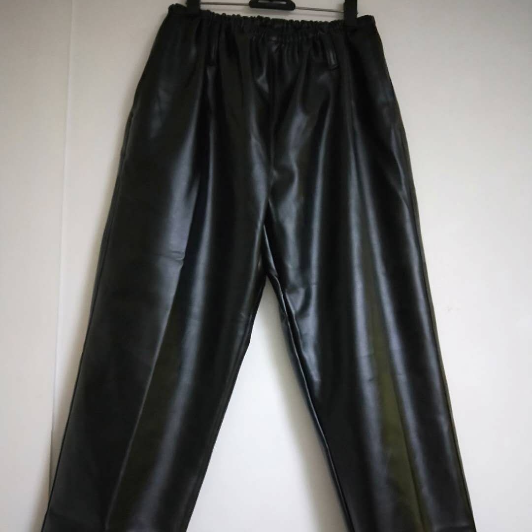 皮革干活直筒皮裤宽松大中小三个号