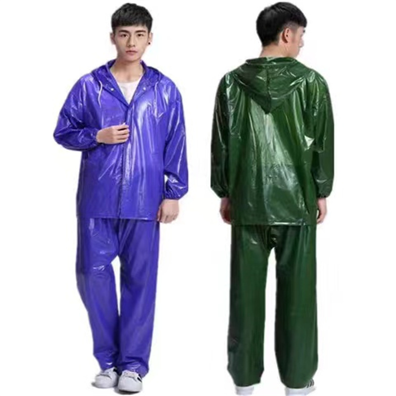 男女通用强力牛筋按扣防水可穿雨衣套装