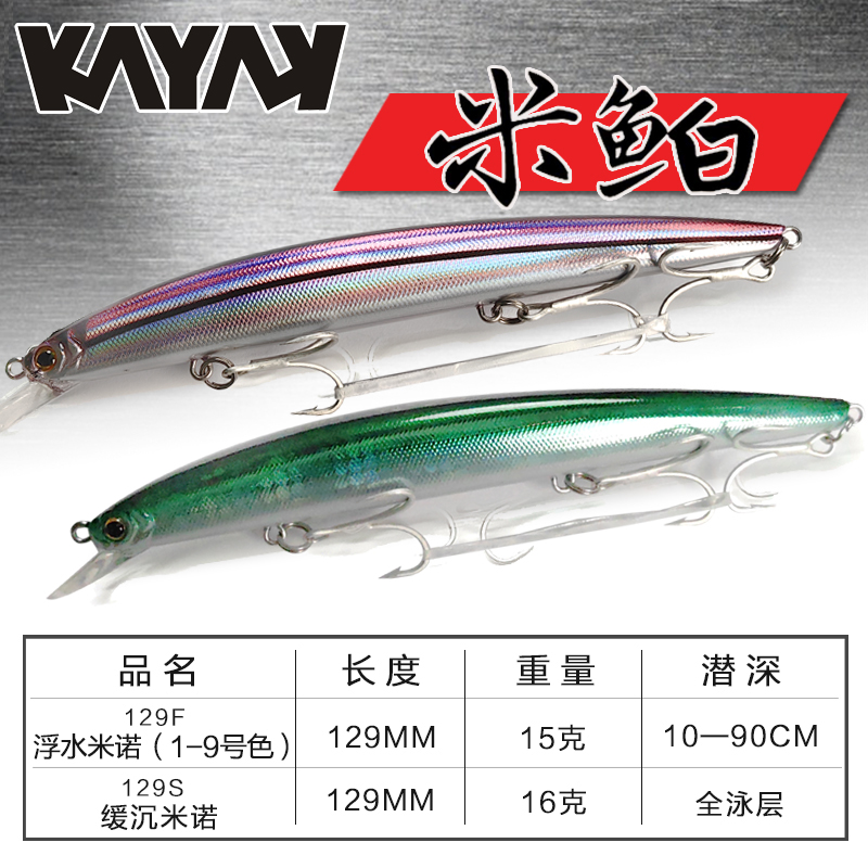 米鲌129 2023新款 专钓翘嘴kayake浮水米诺路亚饵鳡鱼翘嘴