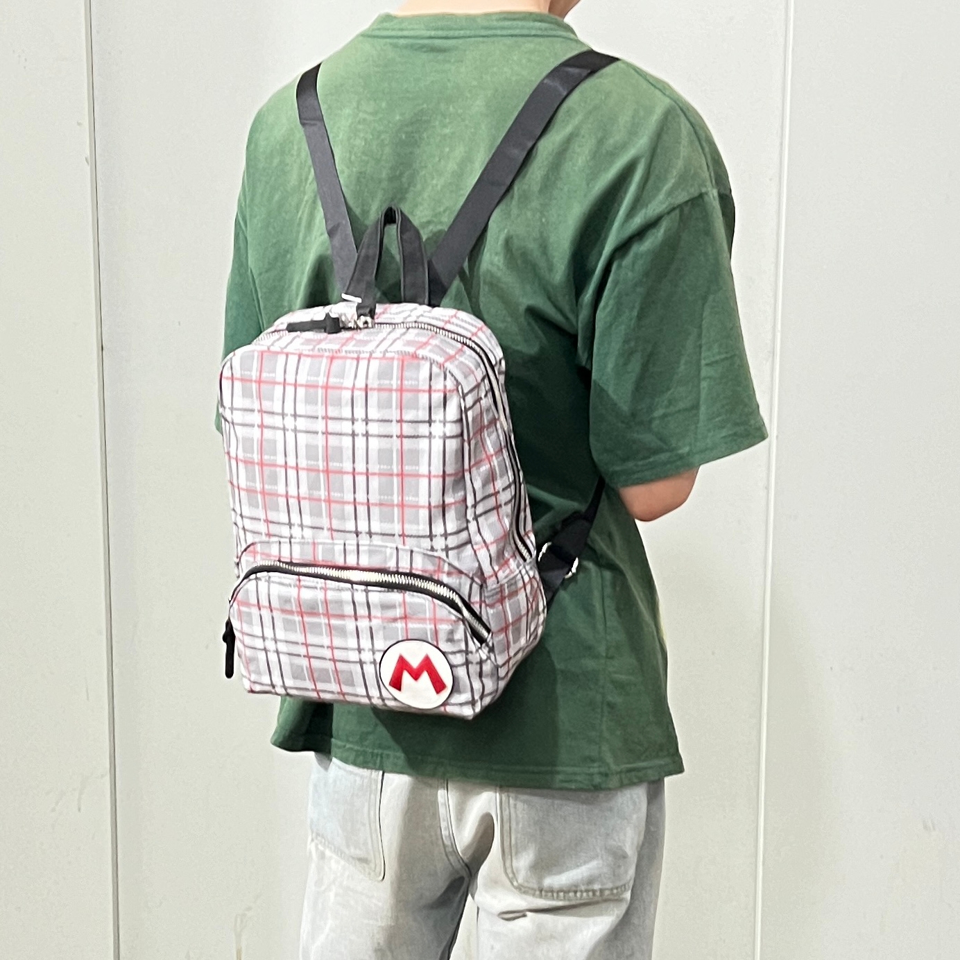 潮流百搭！格子潮流背包双肩包 时尚M标记