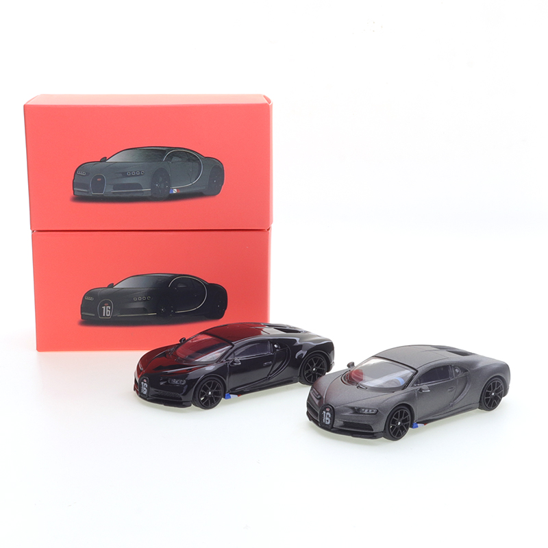1/64 JKM布加迪chiron合金车模前后滑动袖珍口袋小车
