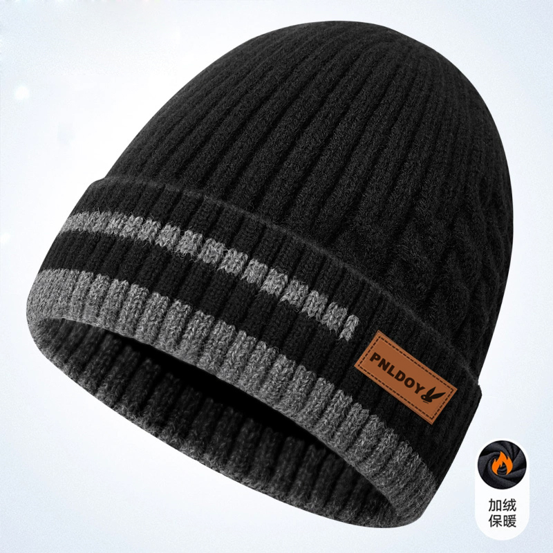 帽子男士冬季骑行骑车防风针织加绒加厚保暖秋冬天毛线帽男新款潮