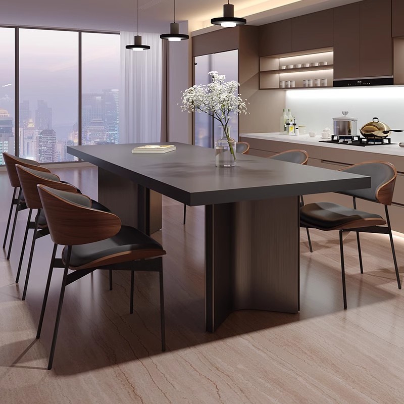现代极简岩板餐桌吃饭桌子家用意式轻奢高端餐厅小户型网红家具