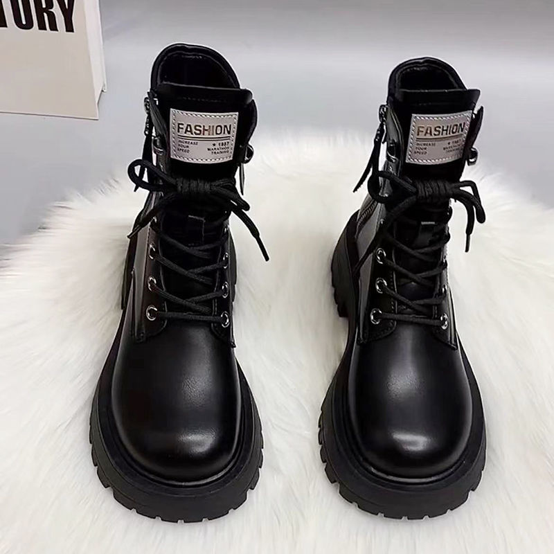 爆款真皮马丁靴女2023新款英伦风复古百搭厚底加绒休闲洋气短靴