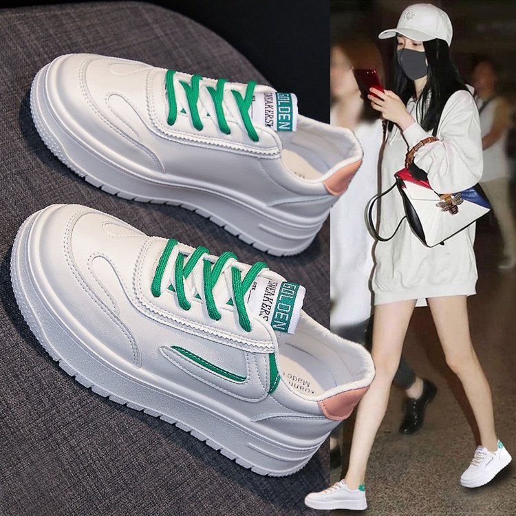 厚底增高小白鞋女2023款百搭透气运动休闲板鞋小众爆款通勤