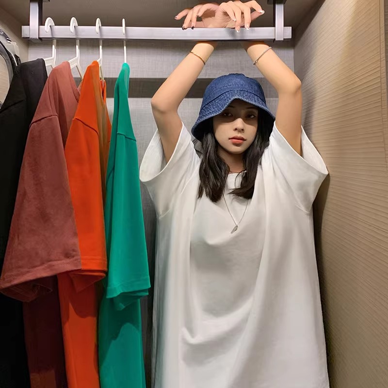 240g重磅大码300斤纯棉短袖夏季纯色T恤男女美式潮牌潮流宽松情侣