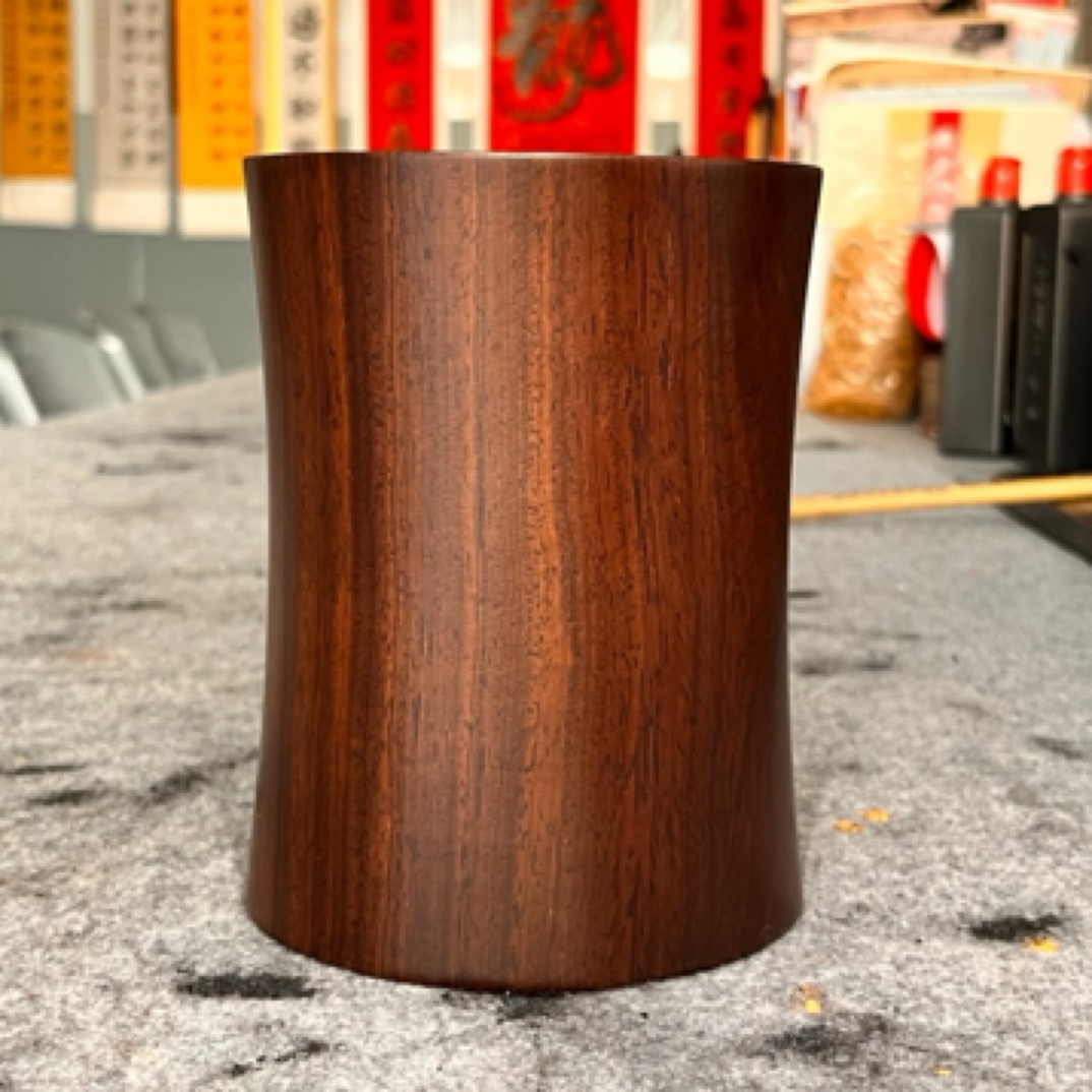 黑檀实木 笔筒 复古 中式 木质 整木 笔桶 办公室（直播间为准）