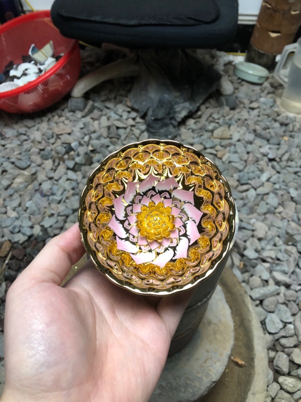 金玉满堂  十里桃花 金莲花茶杯