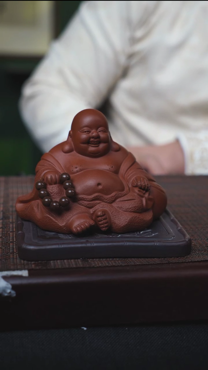 【闪购商品】紫砂茶壶时来运转佛红清水@@S2086