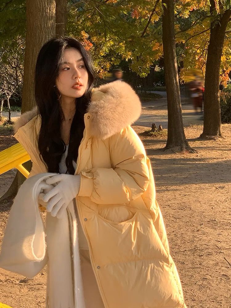雪中飞羽绒服女2023冬女新款中长款高级感炸街时尚韩版宽松保暖长