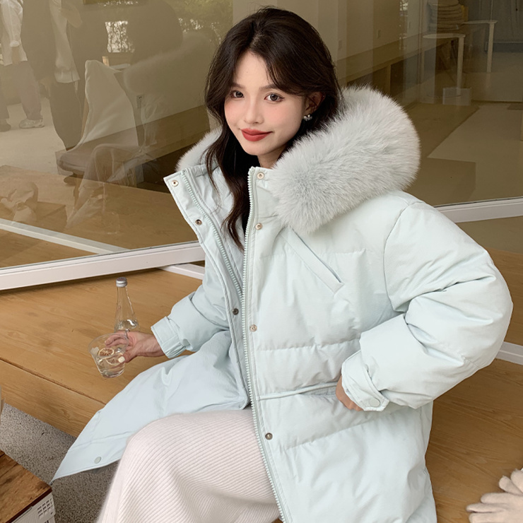 雪中飞羽绒服2023年女款新款中长款时尚个性高级感加厚长款冬季外