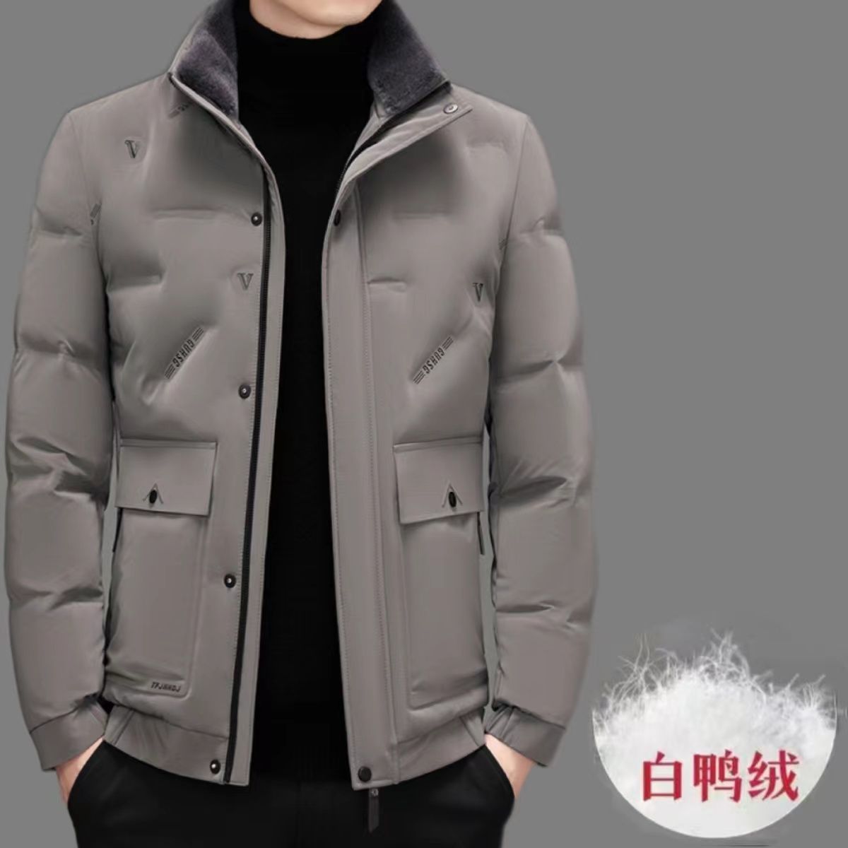 雪中飞男士羽绒服冬季新款可脱卸毛领休闲商务白鸭绒外套时尚保暖