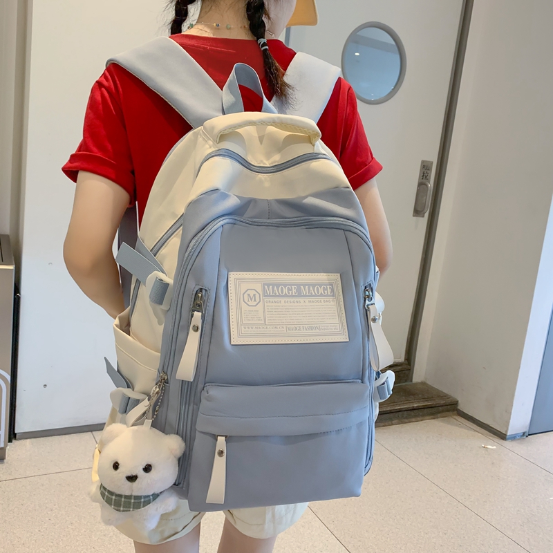 书包女ins风韩版简约初中生小学生学院风背包日系百搭轻便双肩包
