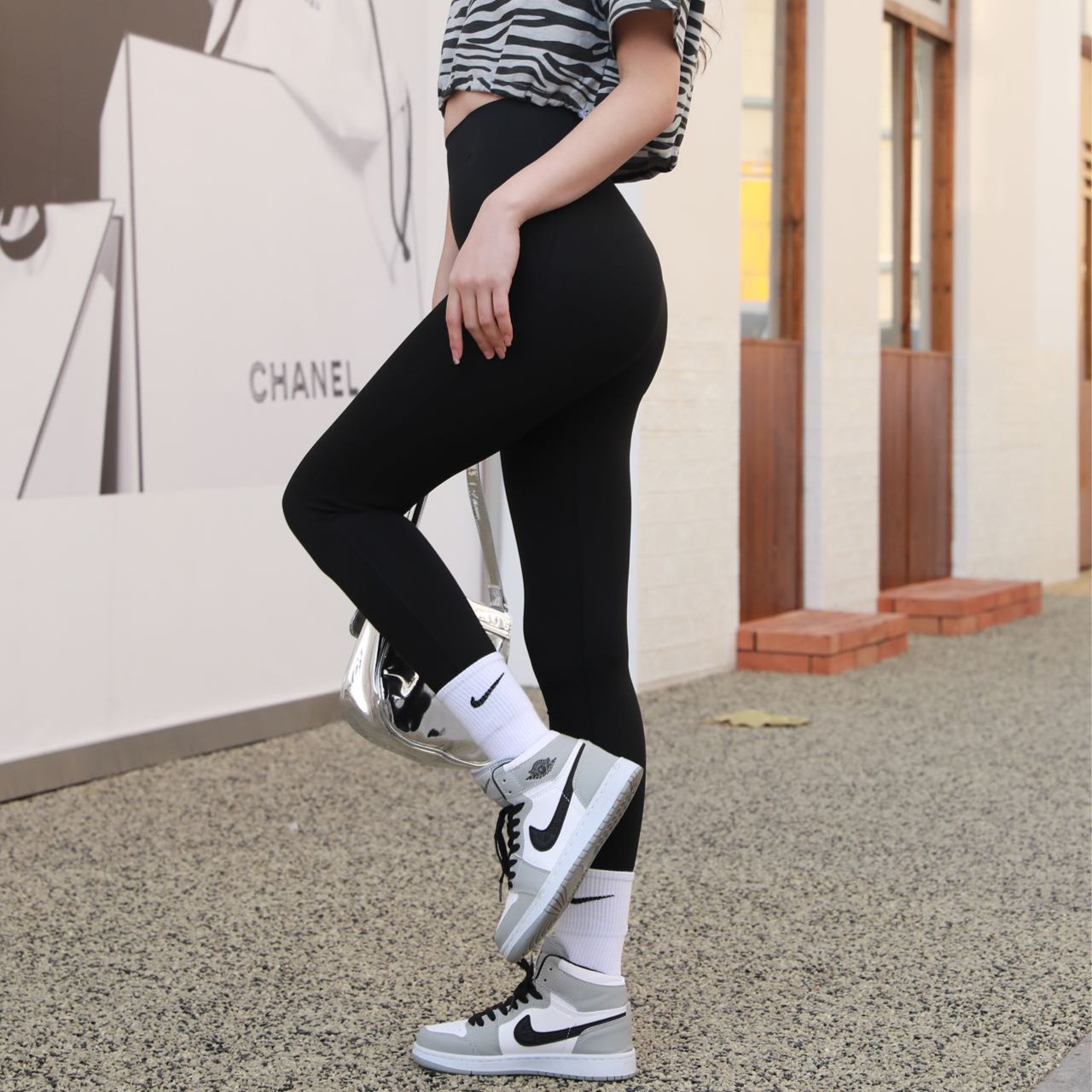 秋冬女休闲瘦腿收腹提臀高腰休闲可拆卸美臀垫四面超弹翘臀芭比裤