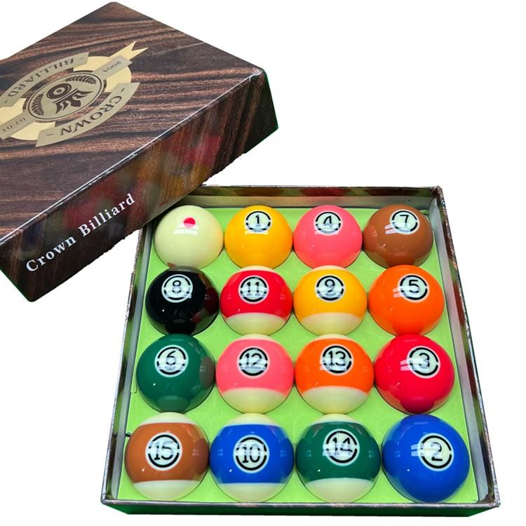 皇冠黑金刚黑八水晶台球美式十六彩TV球子斯诺克球子标准大号台球
