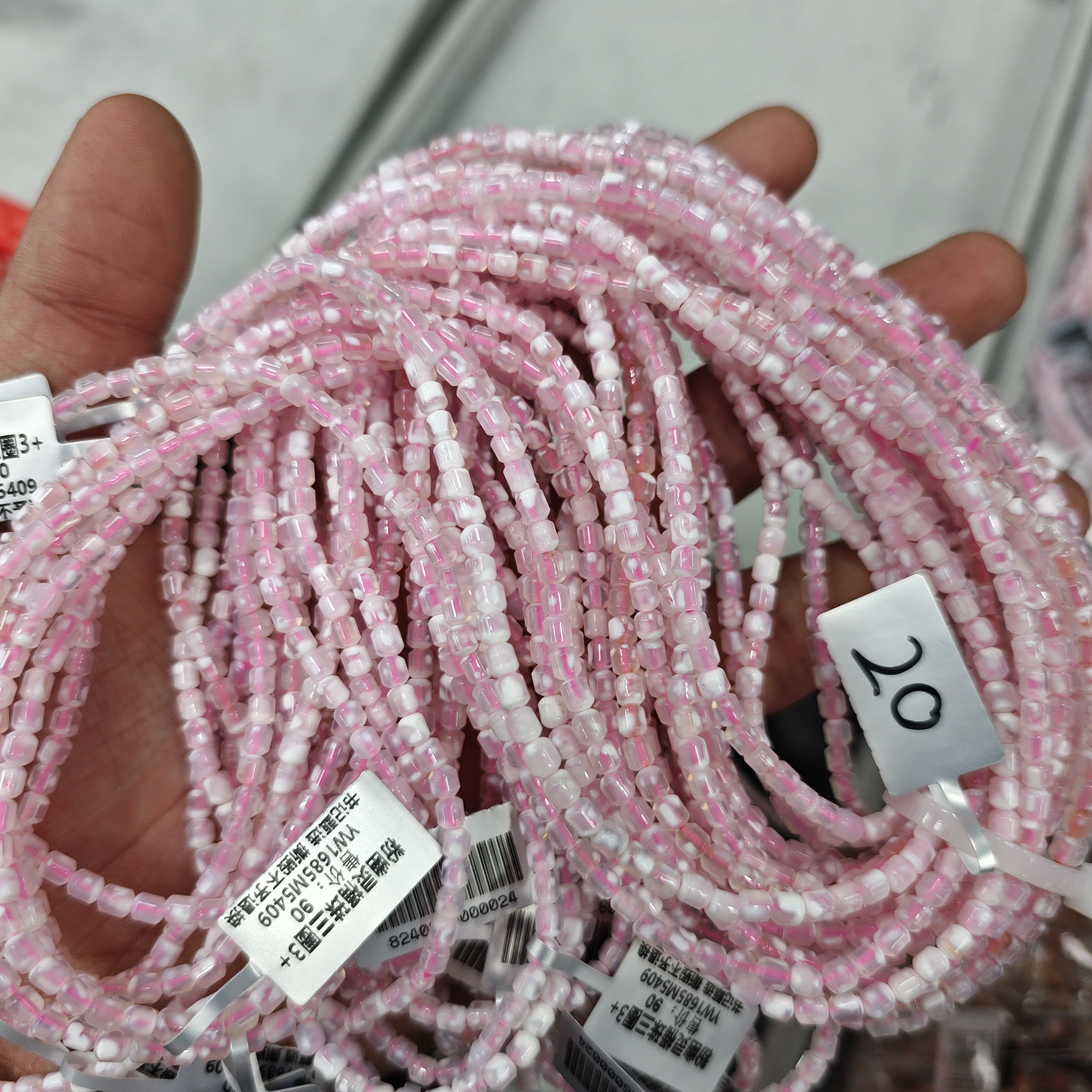 【书记甄选】天然雪花幽灵桶珠三圈手链 多样式发一 YW1685