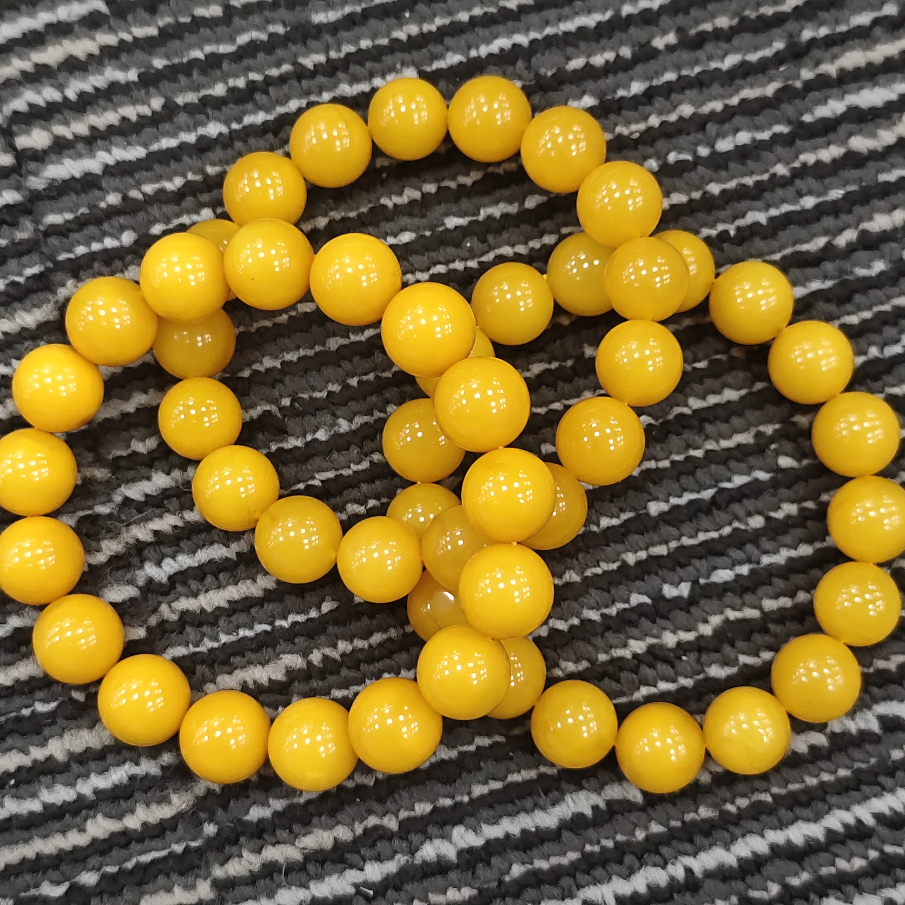 【书记甄选】天然鸡油黄蜜蜡单圈手链 多样性发一件 约10mm LF3508