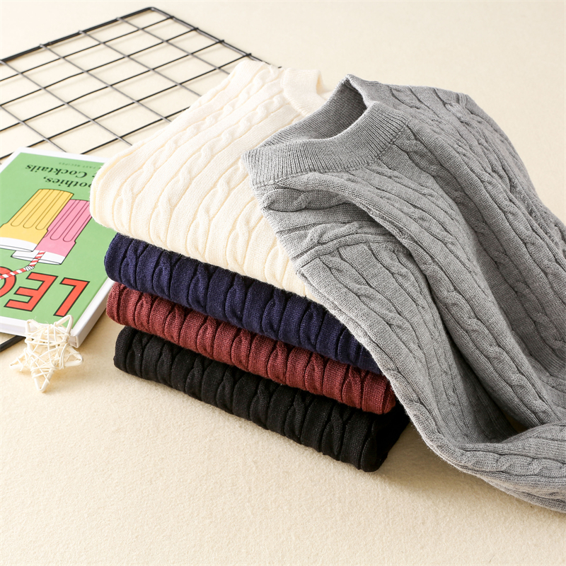 儿童纯色保暖冬季加厚针织毛衣打底衫童装洋气宝宝百搭修身套头衫