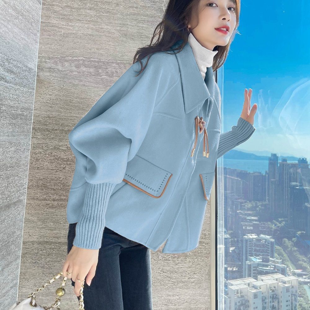 Z中国风温柔盘扣上衣女装2022秋冬新款新中式高级感小众毛呢外套