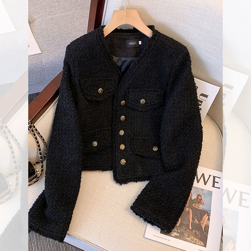 Z黑色小香风外套女秋冬季2022新款爆款法式高级感气质名媛短款上