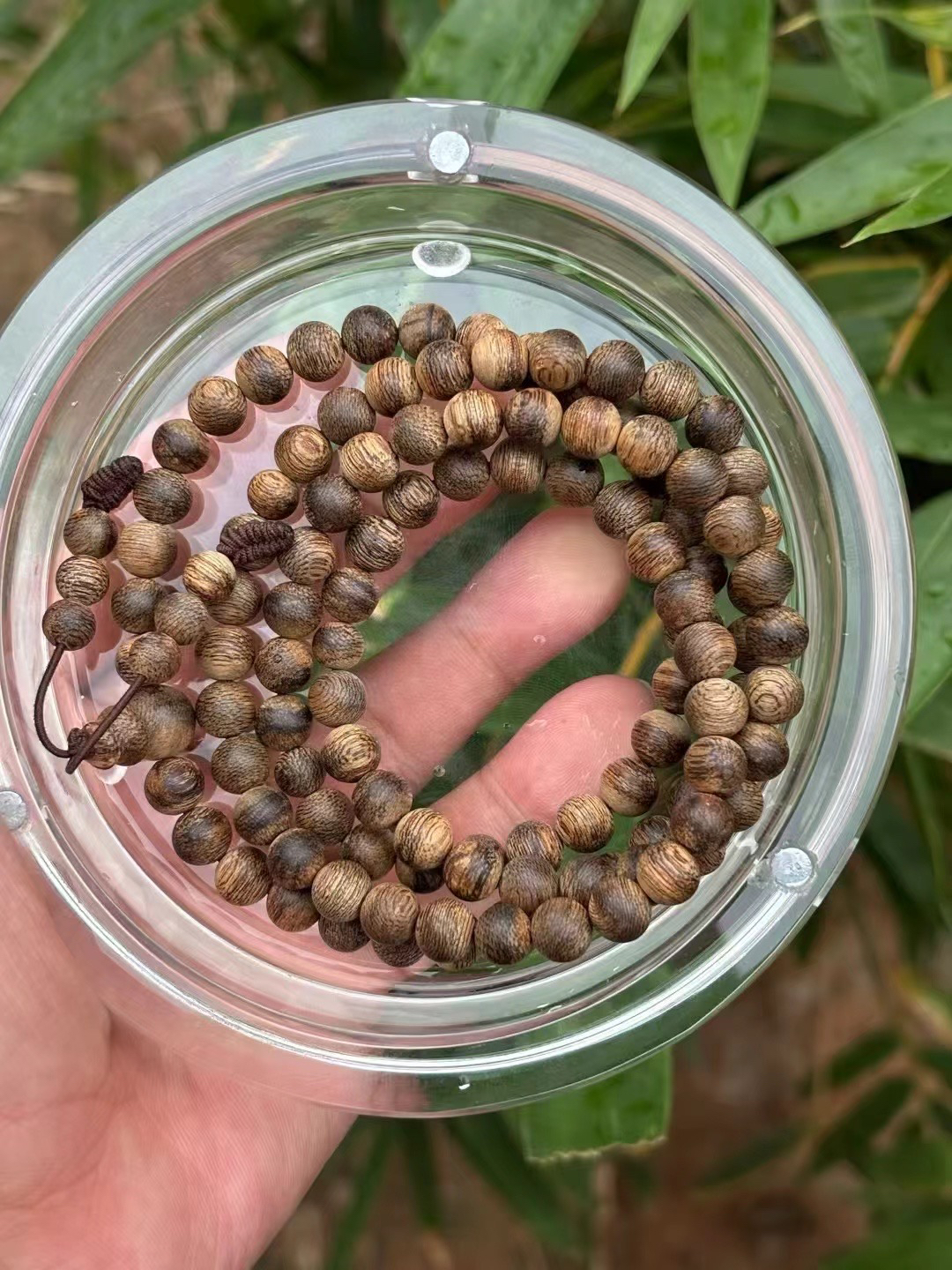 文莱蛇皮纹老料九分多沉多圈手串