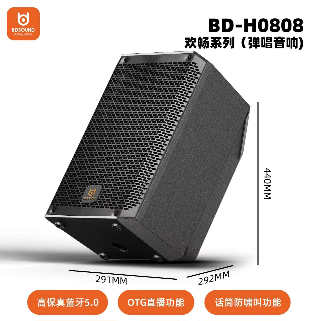 贝德BD-H0808户外音响蓝牙乐器弹唱电吹管吉他直播唱歌音响便携
