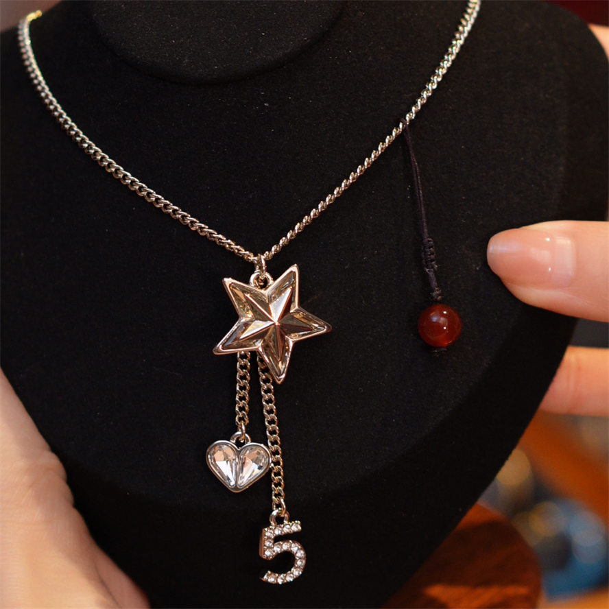 玛瑙星星爱心吊坠项链HTDNX071