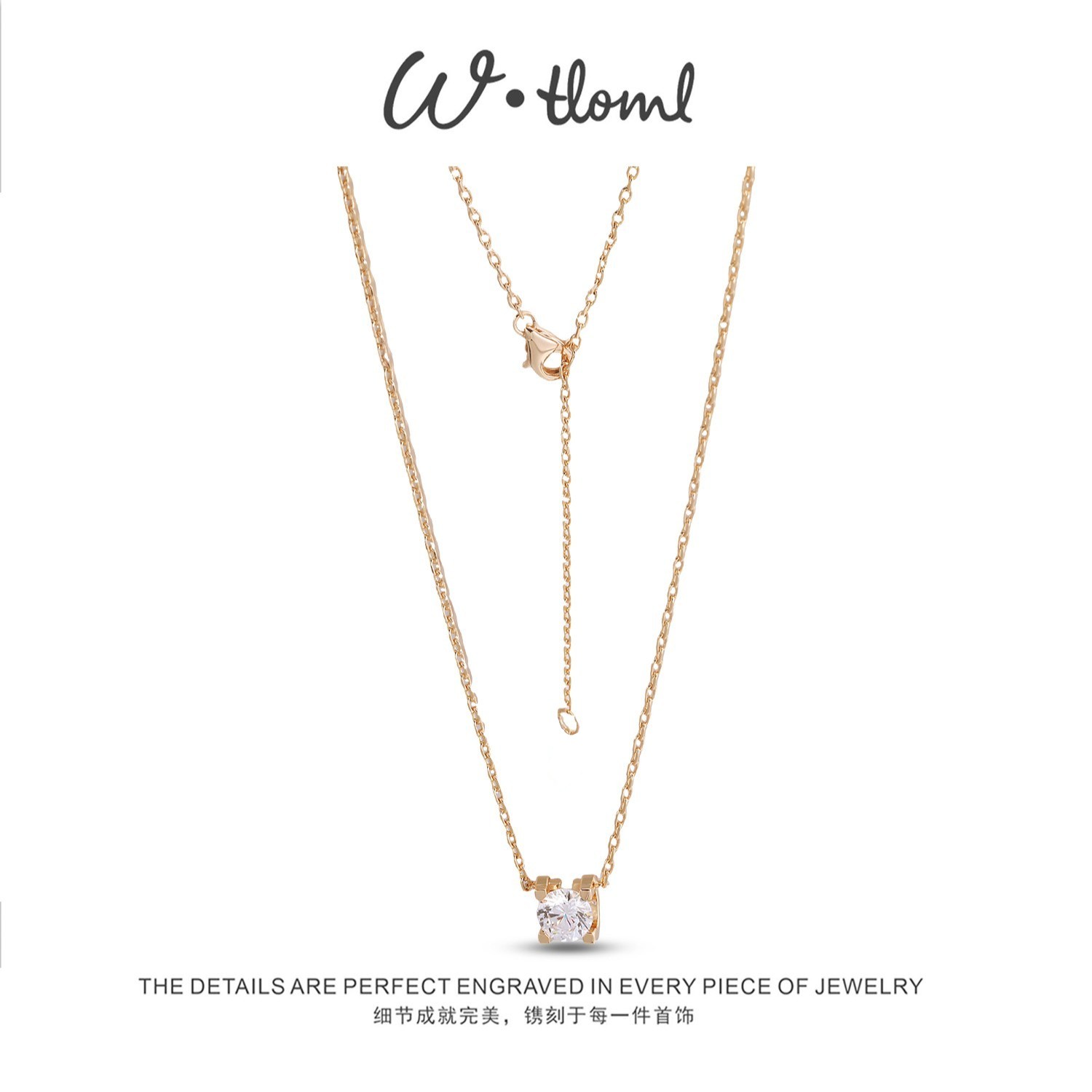 铜合金项链 时尚简约金色牛头项链HTMX0019