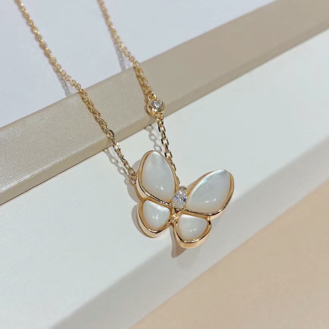 S925银贝壳蝴蝶项链HTZ0015