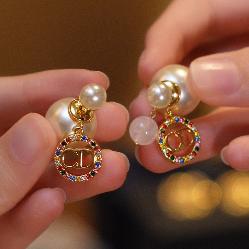 水晶彩色耳环HTJF0077