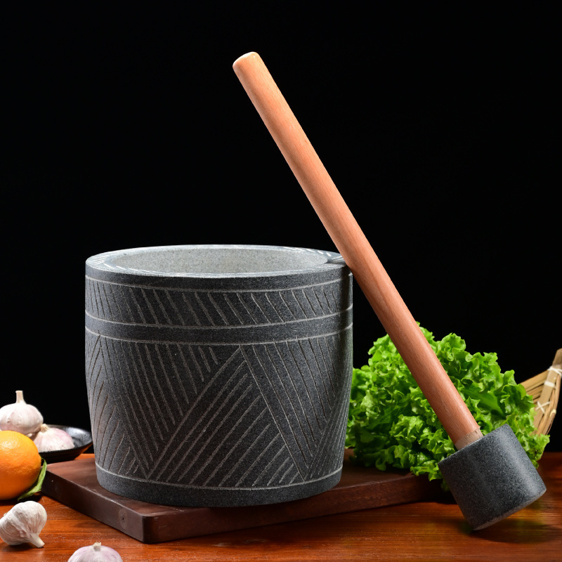 大号手工捣蒜器石头蒜臼子家用研磨器石臼捣药捣碎辣椒剥蒜压蒜器